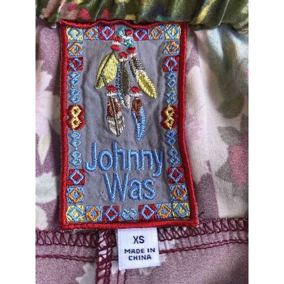 Johnny Was Silk LAURIE PRESLEY JOGGER Pants Sz XS Patchwork Floral Boho Designer - Picture 8 of 12